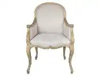 LivingStyles Jessica Linen Fabric & Oak Timber Armchair, Weathered Oak / Oatmeal offer