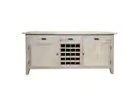 LivingStyles Bourdon Oak Timber 2 Door 3 Drawer Sideboard with Removable Wine Rack, 180cm offer