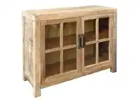 LivingStyles Maksim Reclaimed Elm Timber 2 Door Sideboard, 110cm, Natural offer