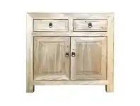 LivingStyles Hongwu Reclaimed Elm Timber 2 Door 2 Drawer Oriental Sideboard, 90cm offer