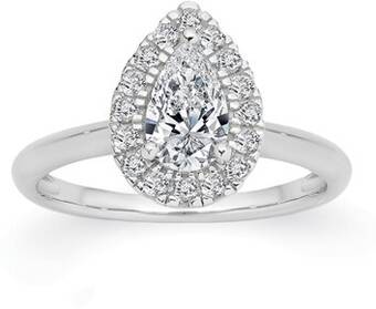 Angus & Coote Sterling silver cubic zirconia pear cluster ring offer