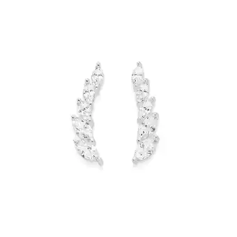 Angus & Coote Sterling silver marquise cubic zirconia earcurve earrings offer