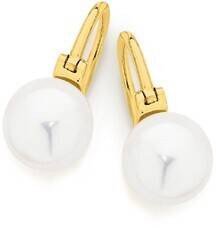 Angus & Coote 9ct gold cultured freshwater pearl lever back earrings offer