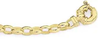 Goldmark 9ct gold 19cm solid belcher bolt ring bracelet offer