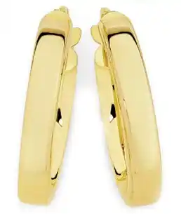9ct gold 15mm square hoop earrings