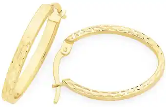 Goldmark 9ct gold 20mm diamond-cut hoop earrings offer