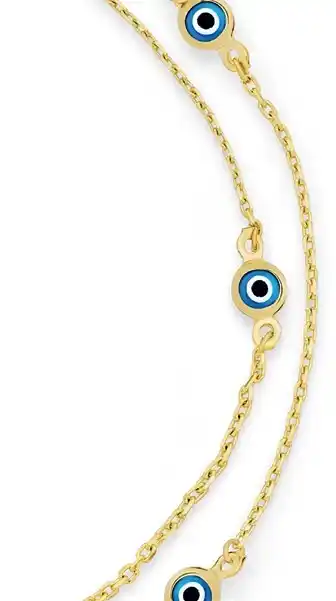 Goldmark 9ct gold 19cm double strand evil eye bracelet offer