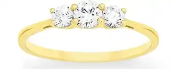 Goldmark 9ct gold cubic zirconia trilogy band offer