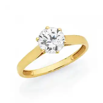 Goldmark 9ct gold cubic zirconia solitaire ring offer