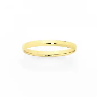 9ct gold 2mm half round stacker ring