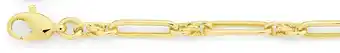 9ct gold 19cm solid fancy knot paperclip bracelet