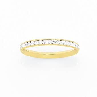 Goldmark 9ct gold cubic zirconia full eternity stacker ring offer