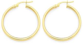 Goldmark 9ct gold 25mm square tube hoop earrings offer