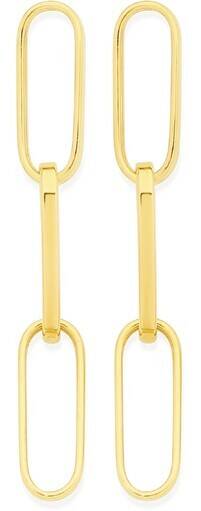 Goldmark 9ct gold triple paperclip stud earrings offer