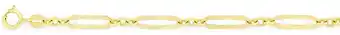9ct gold 19cm hollow fancy oval figaro 3+1 bracelet