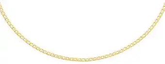 9ct gold 42cm diamond-cut curb chain