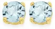 9ct gold blue topaz stud earrings