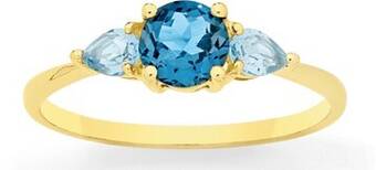 Goldmark 9ct gold london blue topaz ring offer