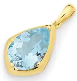 Goldmark 9ct gold sky blue topaz pear teardrop pendant offer