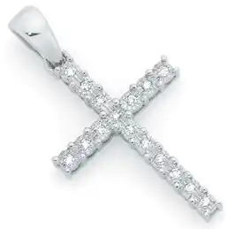 Goldmark 9ct white gold diamond cross pendant offer