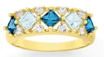 9ct gold london & sky blue topaz dress band