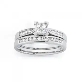 Goldmark 9ct white gold diamond bridal set offer