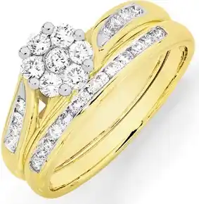Goldmark 9ct gold diamond bridal set offer