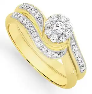 Goldmark 9ct gold diamond bridal set offer
