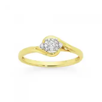 Goldmark 9ct gold diamond cluster ring offer