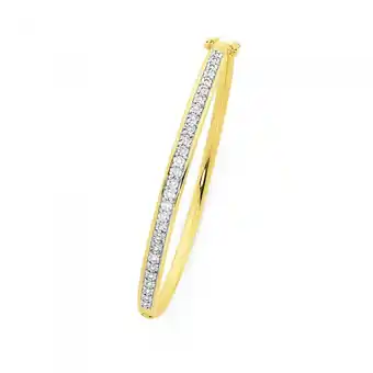 Goldmark 9ct gold diamond miracle set hinge bangle offer