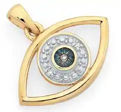 Goldmark 9ct gold diamond evil eye pendant offer