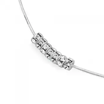 Sterling silver & sterling silver plated crystal lucky rings anklet