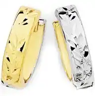 9ct gold on sterling silver two tone reversible huggie earrings