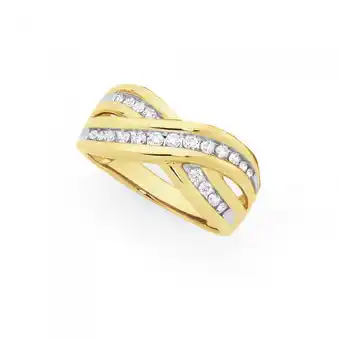 Goldmark 9ct gold diamond crossover ring offer
