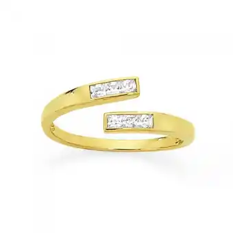 9ct gold cubic zirconia wrap toe ring