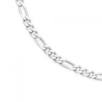 Sterling silver 25cm figaro 3+1 anklet