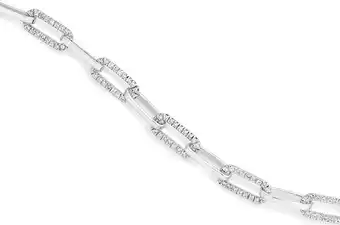 Sterling silver 19cm cubic zirconia bracelet