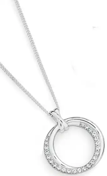 Sterling silver cubic zirconia circle of life pendant