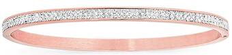 Goldmark Stainless steel rose plated narrow oval crystal bangle offer