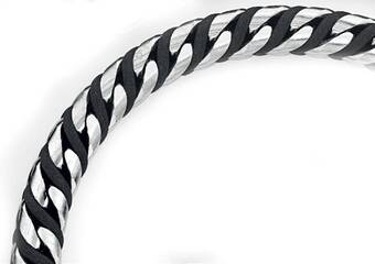 Goldmark Stainless steel 21cm braid black textile foxtail gents bracelet offer