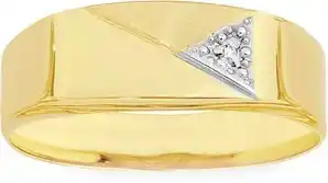 Goldmark 9ct gold diamond-set gents ring offer