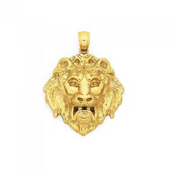 Goldmark 9ct gold lion head gents pendant offer