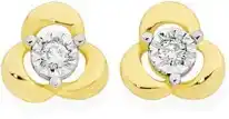 9ct gold diamond earrings