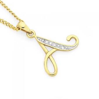Goldmark 9ct gold diamond initial 'a' pendant offer