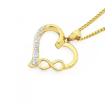 Goldmark 9ct gold diamond infinity heart pendant offer