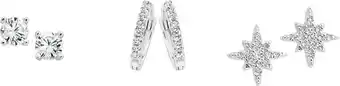 Sterling silver cubic zirconia earrings set