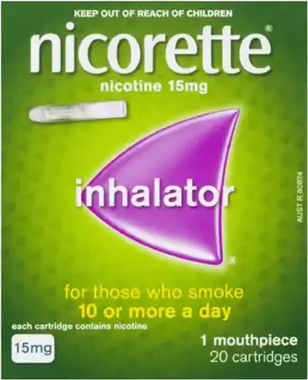 healthylife Nicorette quit smoking inhalator 15mg 20 pack offer