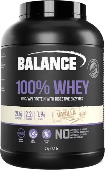 healthylife Balance 100% whey protein powder vanilla 2kg offer