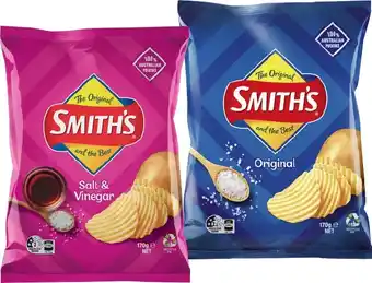 IGA Smith's chips 150-170g selected varieties offer