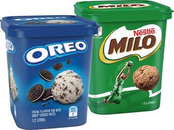 IGA Nestlé milo or oreo ice cream 1.2 litre offer